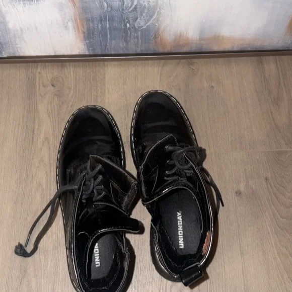 Black Lace-Up Women's Boots - Picture 3 of 3